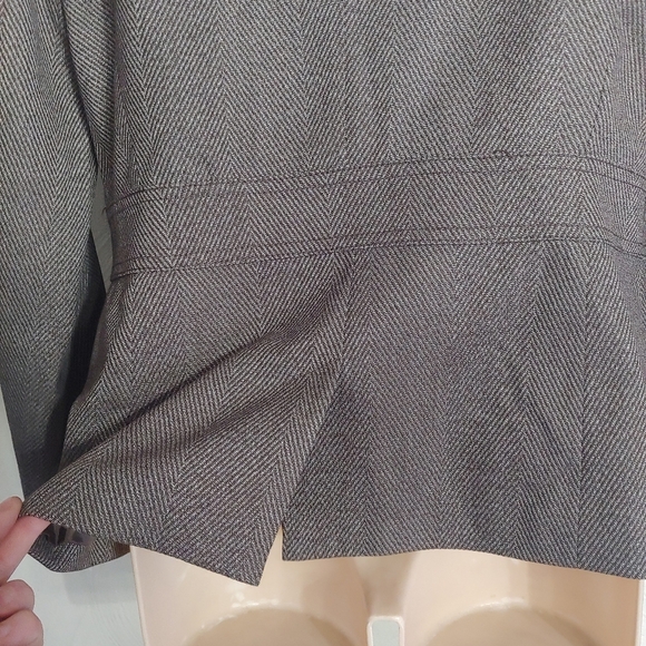 New York & Company 7th Avenue Brown Herringbone Suit Blazer Size Women's 10 - Picture 5 of 9